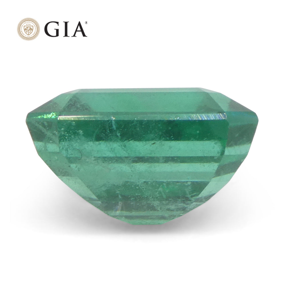3.37ct Octagonal/Emerald Cut Green Emerald GIA Certified Zambia (F1) - Skyjems Wholesale Gemstones