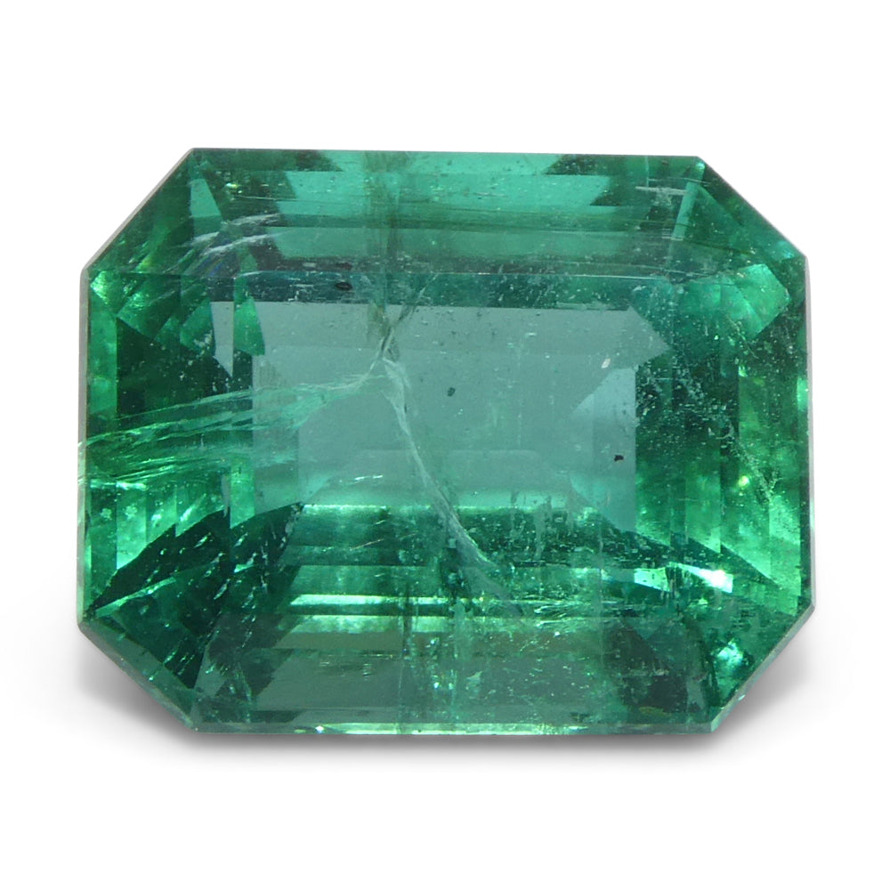 4.63ct Octagonal/Emerald Cut Green Emerald GIA Certified Zambia (F2) - Skyjems Wholesale Gemstones