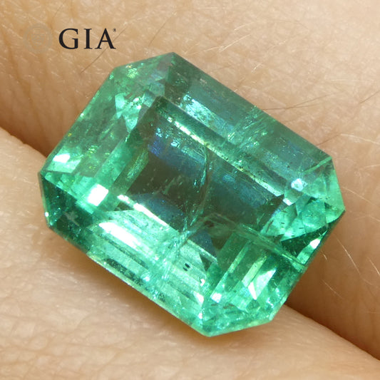 4.63ct Octagonal/Emerald Cut Green Emerald GIA Certified Zambia (F2)