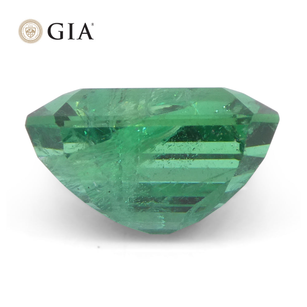 3.86ct Octagonal/Emerald Cut Green Emerald GIA Certified Zambia (F2) - Skyjems Wholesale Gemstones