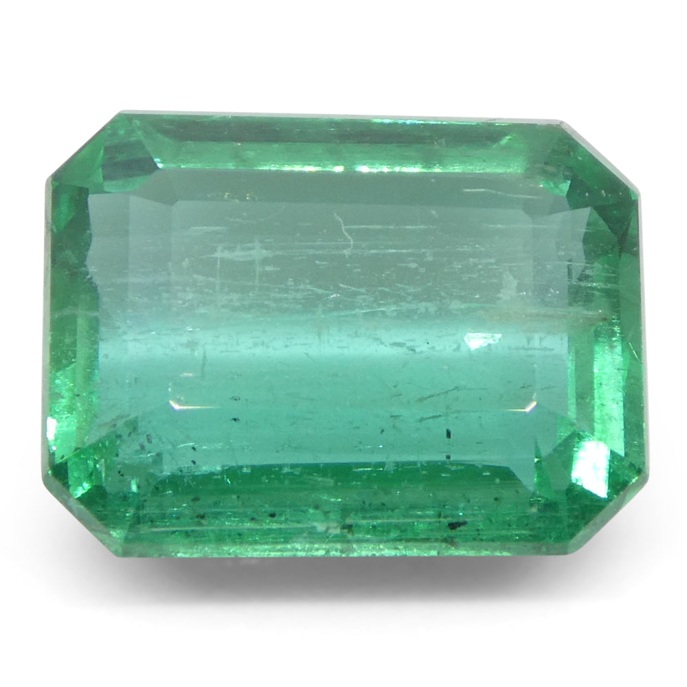 4.35ct Octagonal/Emerald Cut Green Emerald GIA Certified Zambia (F1) - Skyjems Wholesale Gemstones