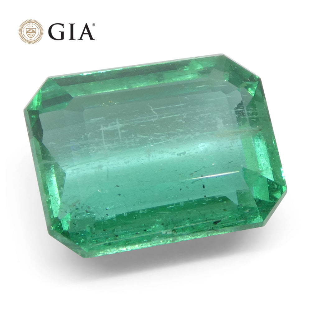 4.35ct Octagonal/Emerald Cut Green Emerald GIA Certified Zambia (F1) - Skyjems Wholesale Gemstones