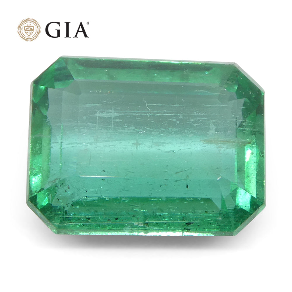 4.35ct Octagonal/Emerald Cut Green Emerald GIA Certified Zambia (F1) - Skyjems Wholesale Gemstones