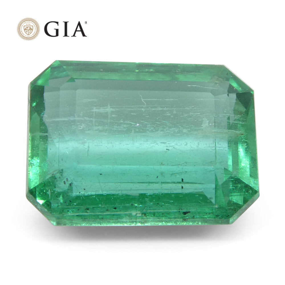 4.35ct Octagonal/Emerald Cut Green Emerald GIA Certified Zambia (F1) - Skyjems Wholesale Gemstones