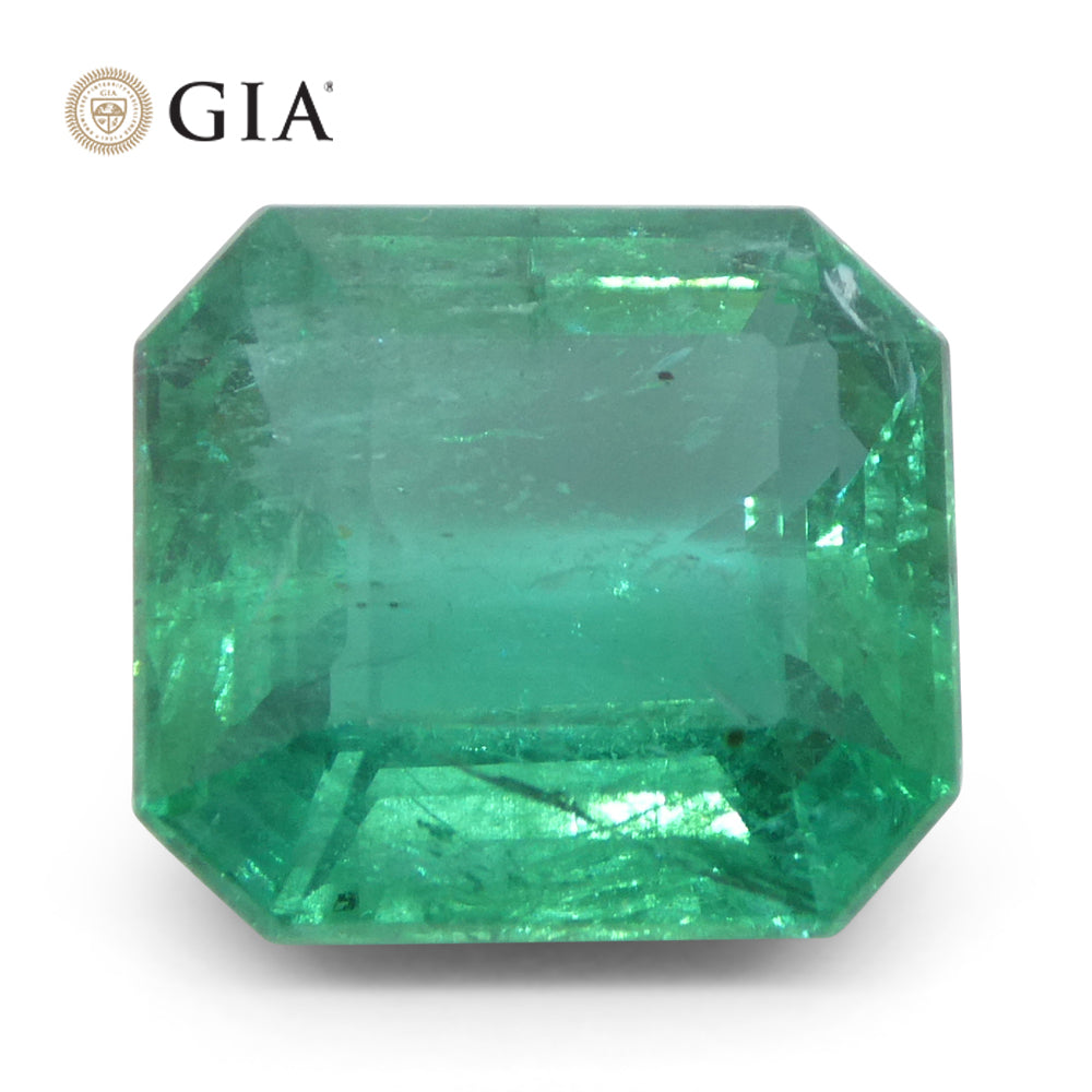 5.29ct Octagonal/Emerald Cut Green Emerald GIA Certified Zambia (F2) - Skyjems Wholesale Gemstones