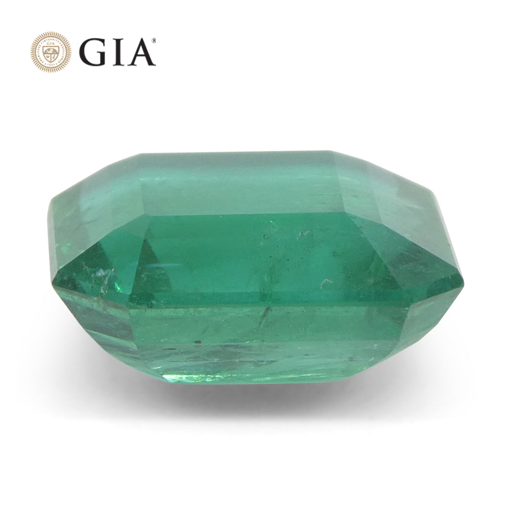 5.29ct Octagonal/Emerald Cut Green Emerald GIA Certified Zambia (F2) - Skyjems Wholesale Gemstones