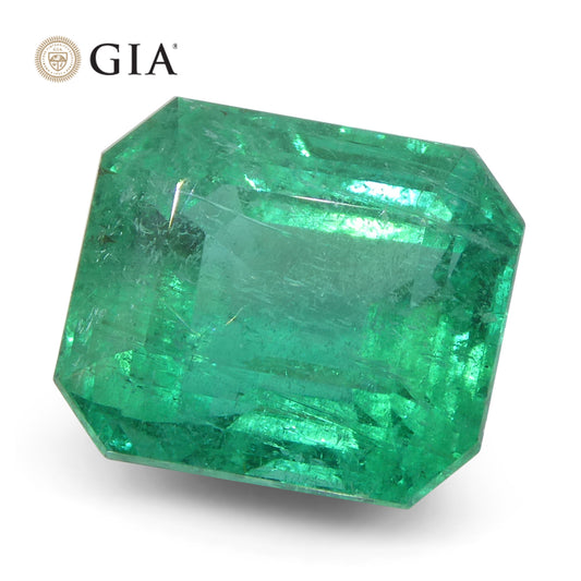 8.82ct Octagonal/Emerald Cut Green Emerald GIA Certified Zambia (F2)