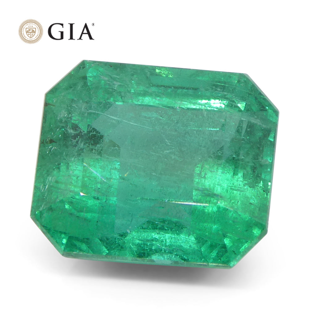 8.82ct Octagonal/Emerald Cut Green Emerald GIA Certified Zambia (F2) - Skyjems Wholesale Gemstones