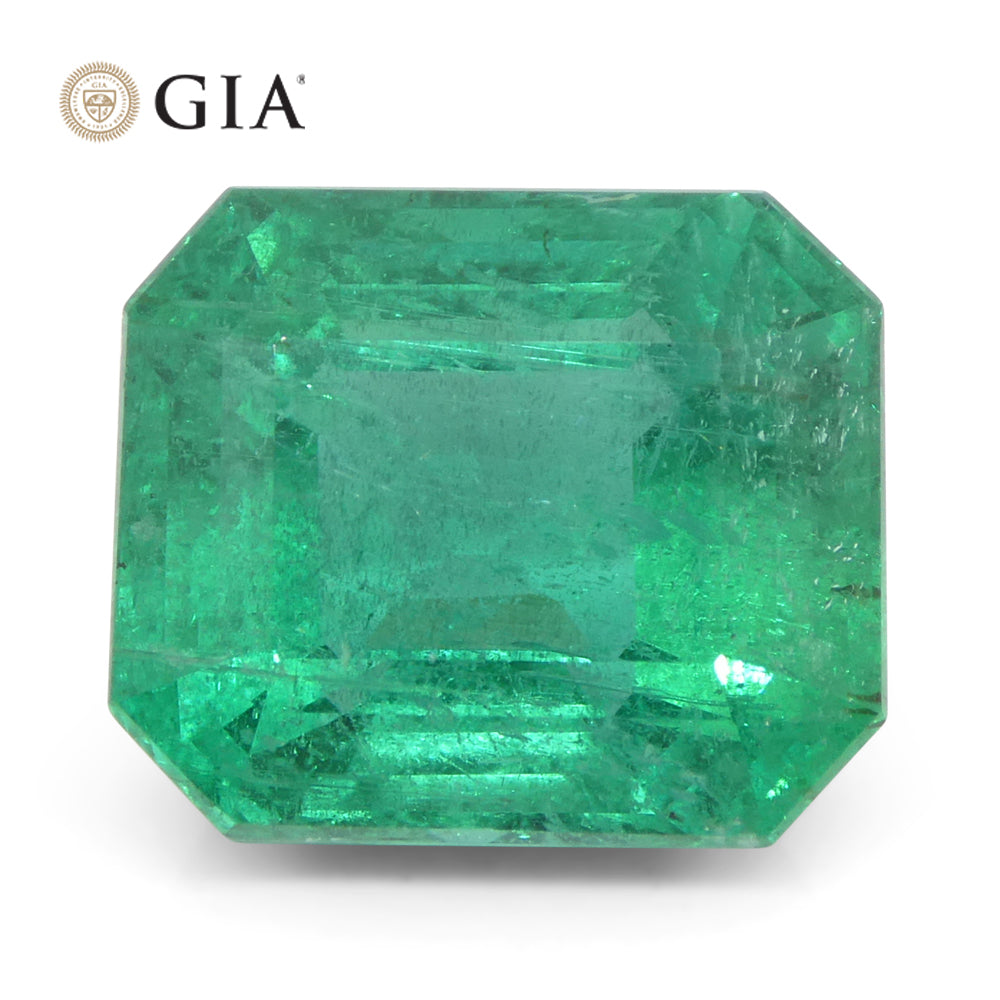 8.82ct Octagonal/Emerald Cut Green Emerald GIA Certified Zambia (F2) - Skyjems Wholesale Gemstones