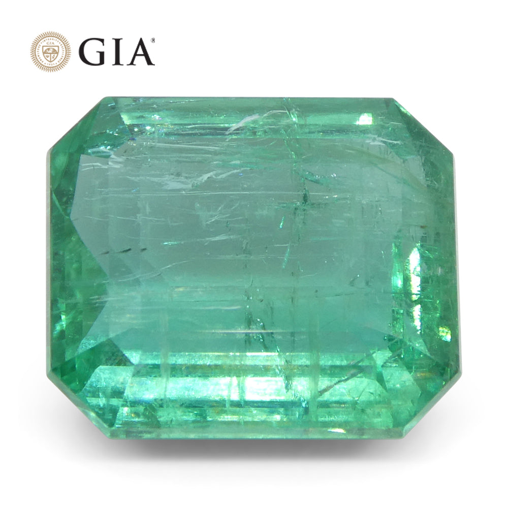 SkyJems 6.59ct Green Emerald from Zambia, GIA-certified octagonal step cut natural beryl gemstone