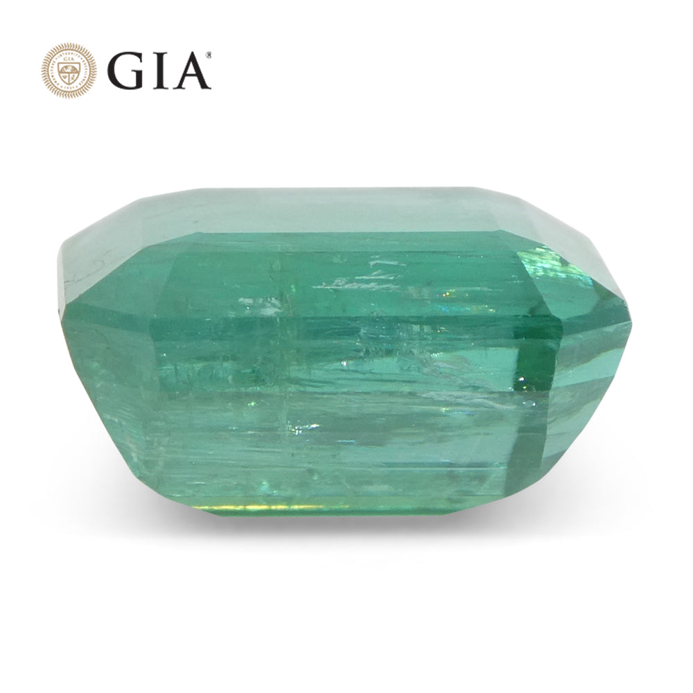 6.59ct Octagonal/Emerald Cut Green Emerald GIA Certified Zambia (F2) - Skyjems Wholesale Gemstones
