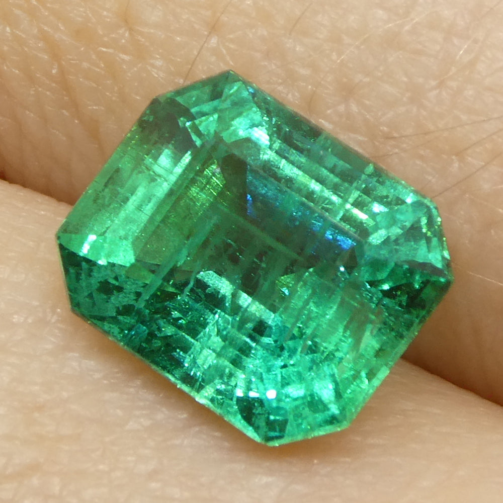 2.49ct Octagonal/Emerald Cut Green Emerald GIA Certified Zambia (F2)