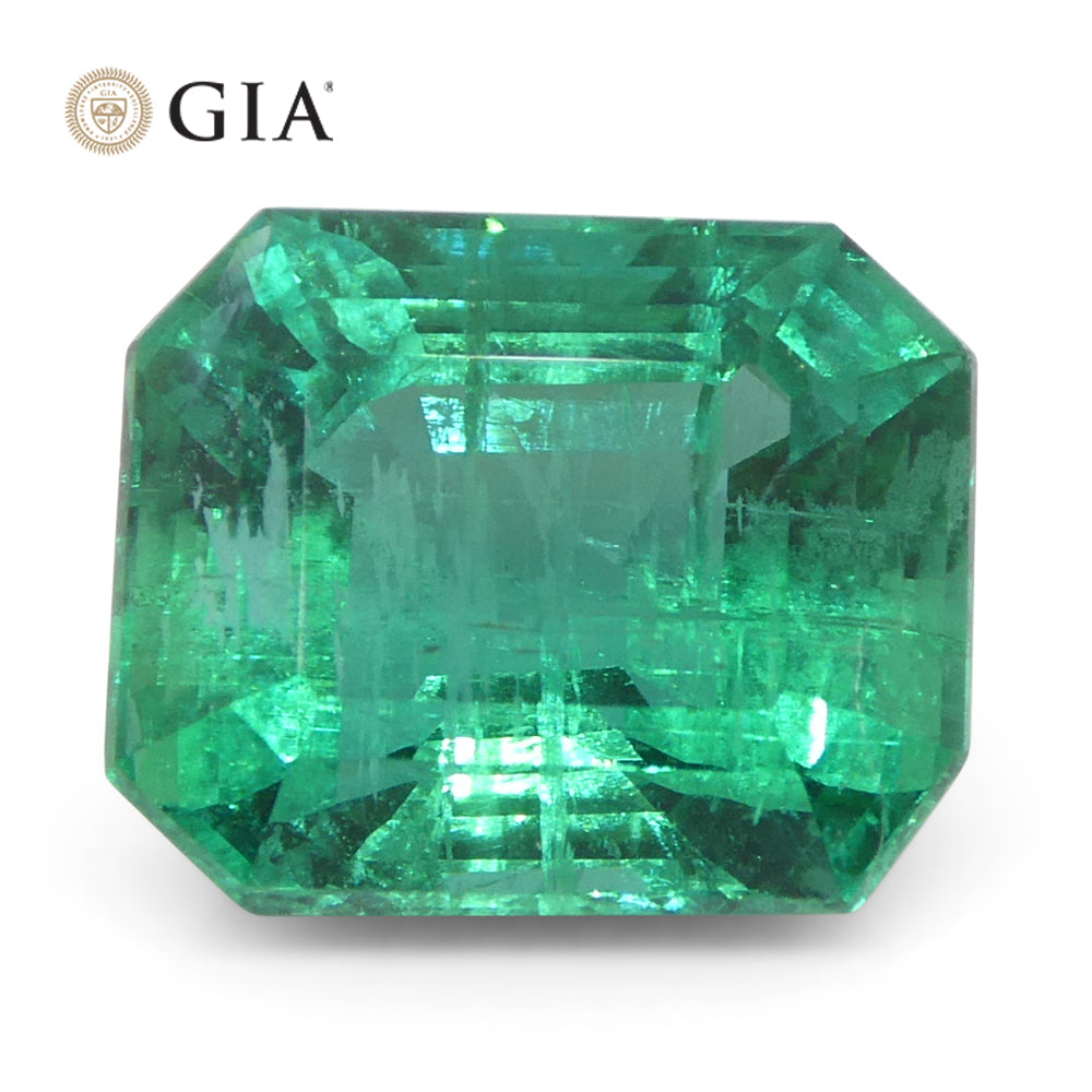 2.49ct Octagonal/Emerald Cut Green Emerald GIA Certified Zambia (F2)