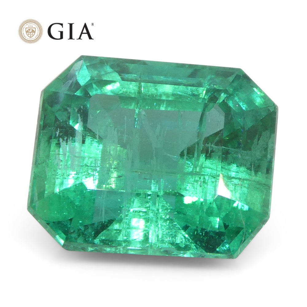 2.49ct Octagonal/Emerald Cut Green Emerald GIA Certified Zambia (F2)