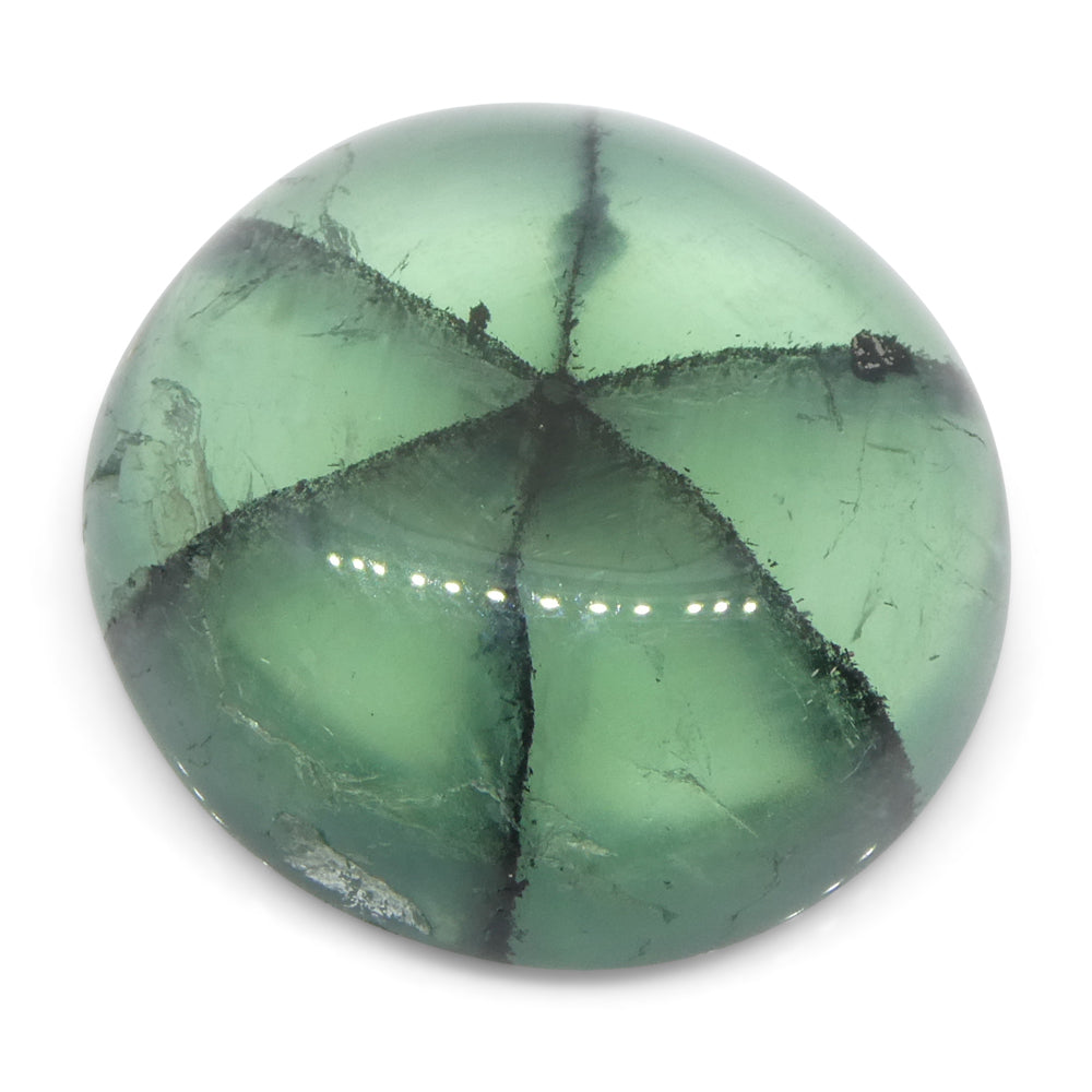 11.08ct Round Green and Black Trapiche Emerald GIA Certified Colombia (F1) - Skyjems Wholesale Gemstones