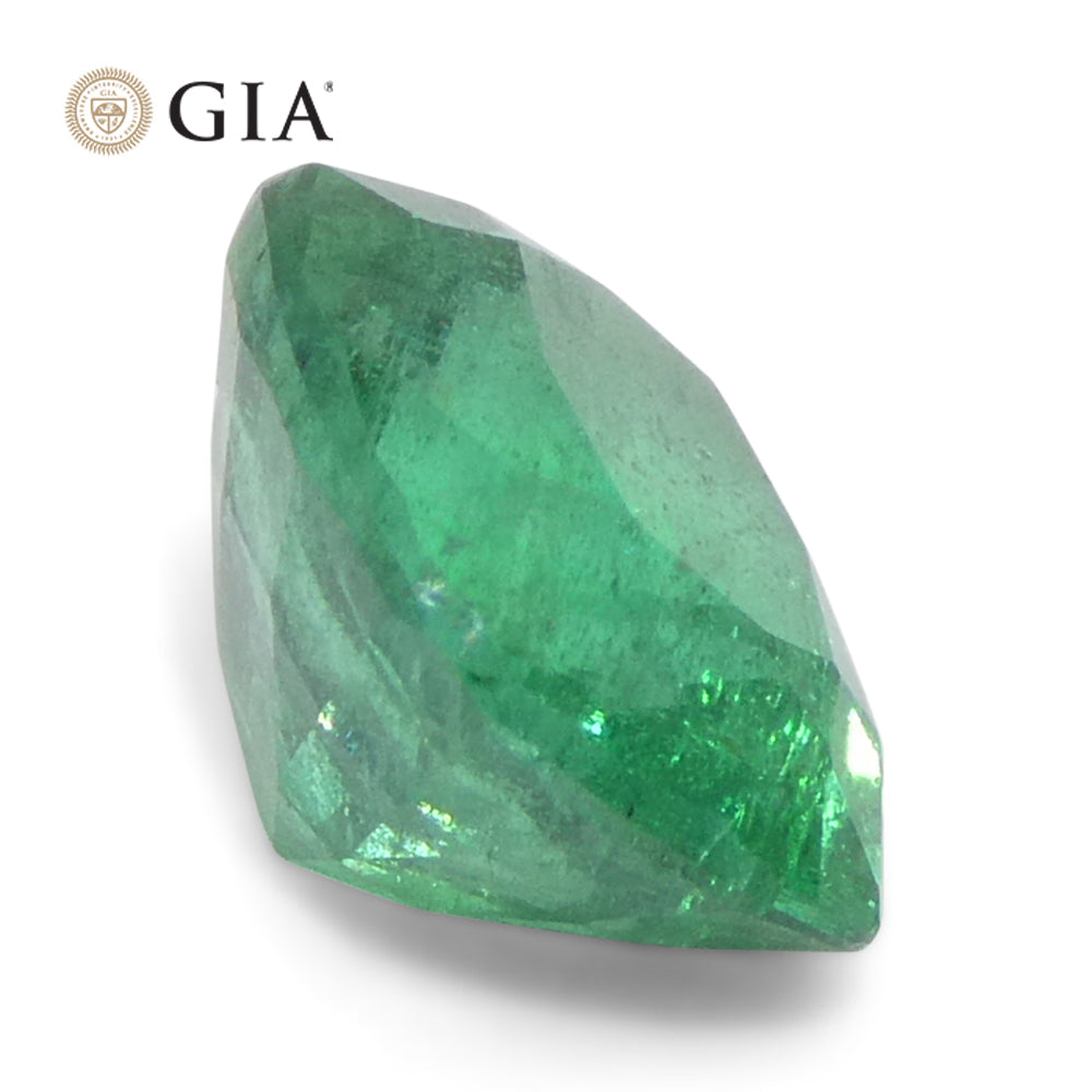 1.31ct Cushion Green Emerald GIA Certified Zambia (F2) - Skyjems Wholesale Gemstones
