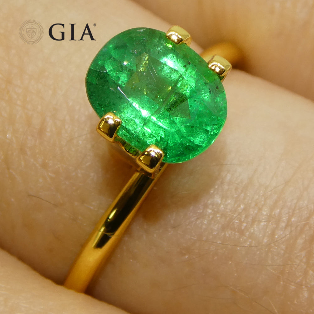 1.57ct Cushion Green Emerald GIA Certified Zambia (F1) - Skyjems Wholesale Gemstones