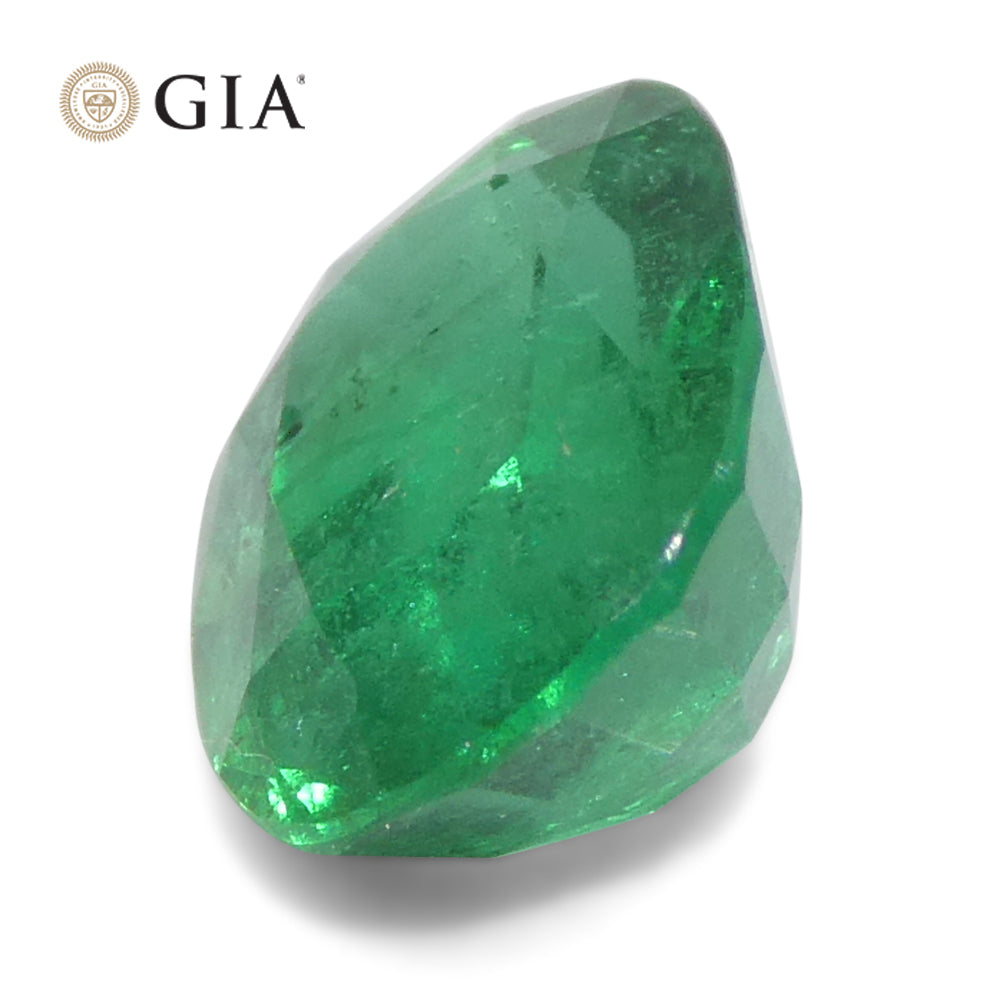 1.57ct Cushion Green Emerald GIA Certified Zambia (F1) - Skyjems Wholesale Gemstones