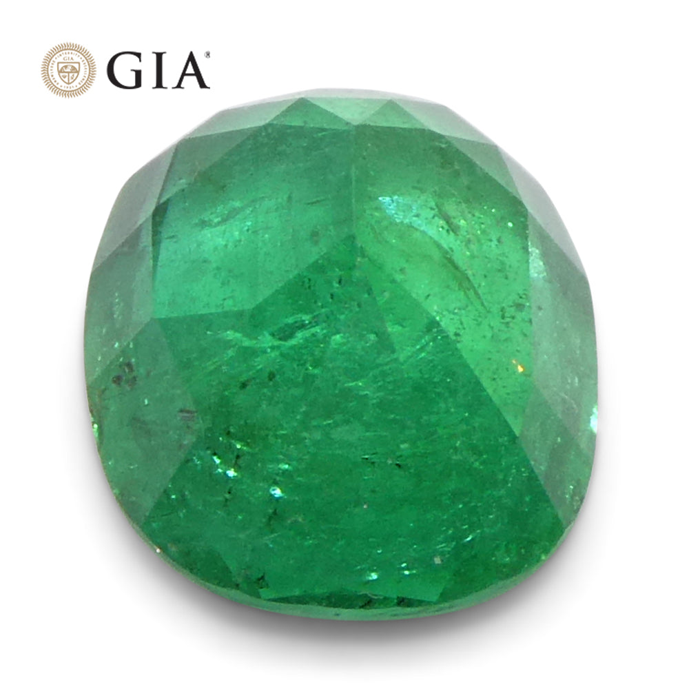 1.57ct Cushion Green Emerald GIA Certified Zambia (F1) - Skyjems Wholesale Gemstones