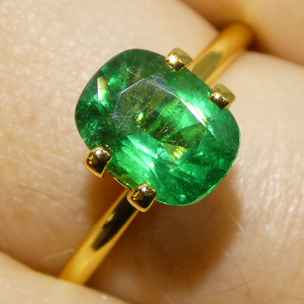 1.63ct Cushion Green Emerald GIA Certified Zambia (F2) - Skyjems Wholesale Gemstones