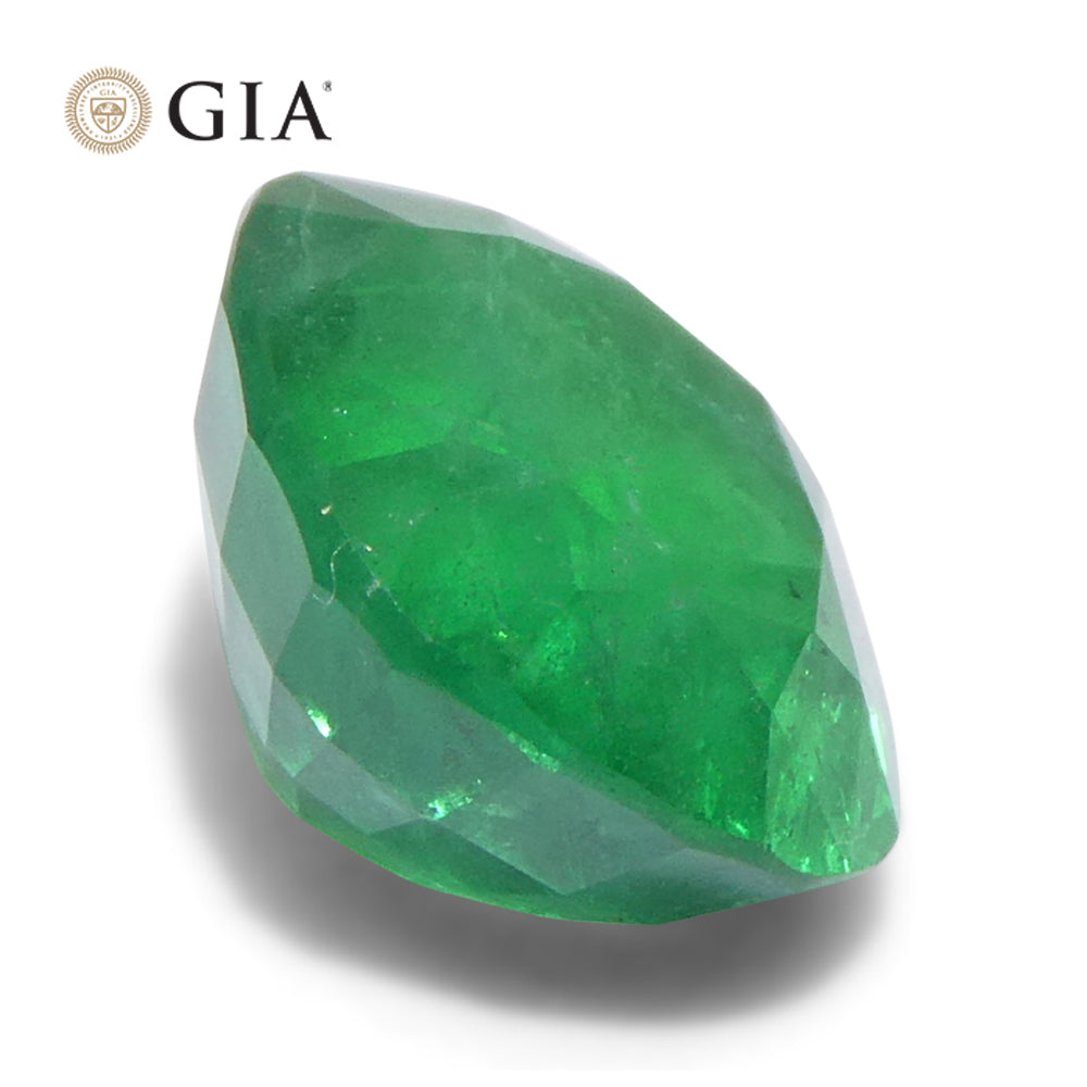 2.93ct Cushion Green Emerald GIA Certified Zambia (F2) - Skyjems Wholesale Gemstones