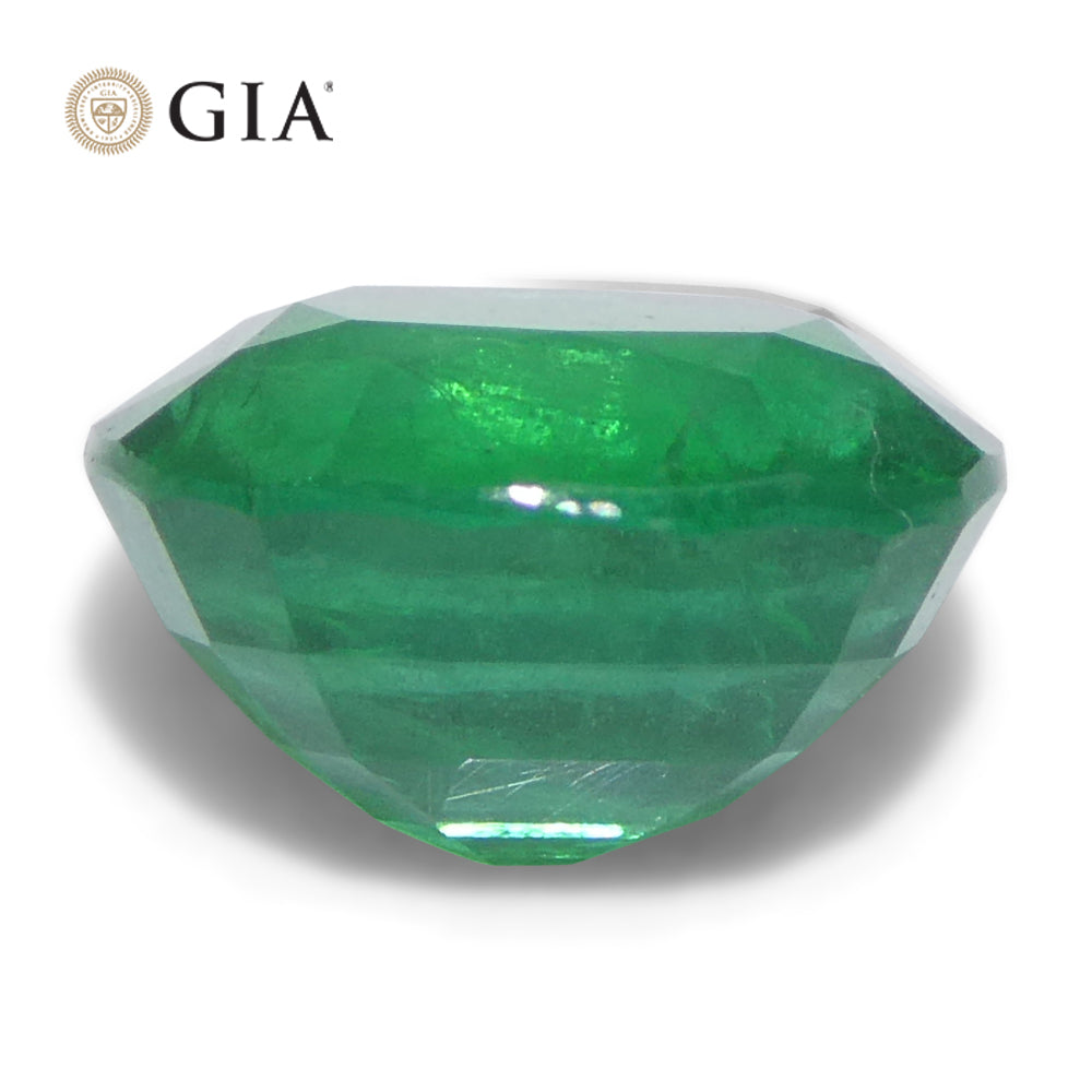 2.93ct Cushion Green Emerald GIA Certified Zambia (F2) - Skyjems Wholesale Gemstones
