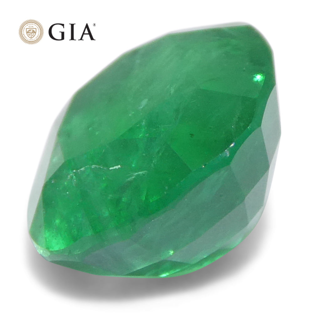 2.93ct Cushion Green Emerald GIA Certified Zambia (F2) - Skyjems Wholesale Gemstones
