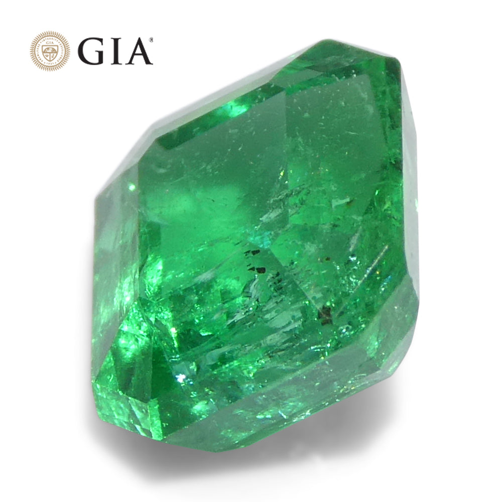 1.97ct Octagonal/Emerald Cut Green Emerald GIA Certified Zambia (F2) - Skyjems Wholesale Gemstones