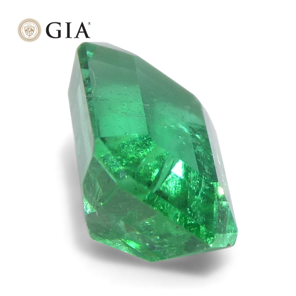 1.23ct Octagonal/Emerald Cut Green Emerald GIA Certified Zambia (F1) - Skyjems Wholesale Gemstones