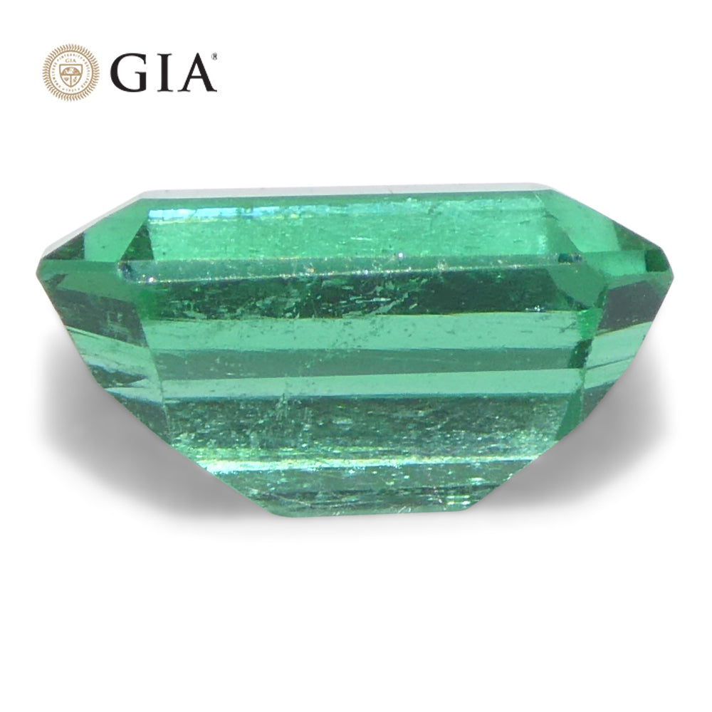1.23ct Octagonal/Emerald Cut Green Emerald GIA Certified Zambia (F1) - Skyjems Wholesale Gemstones