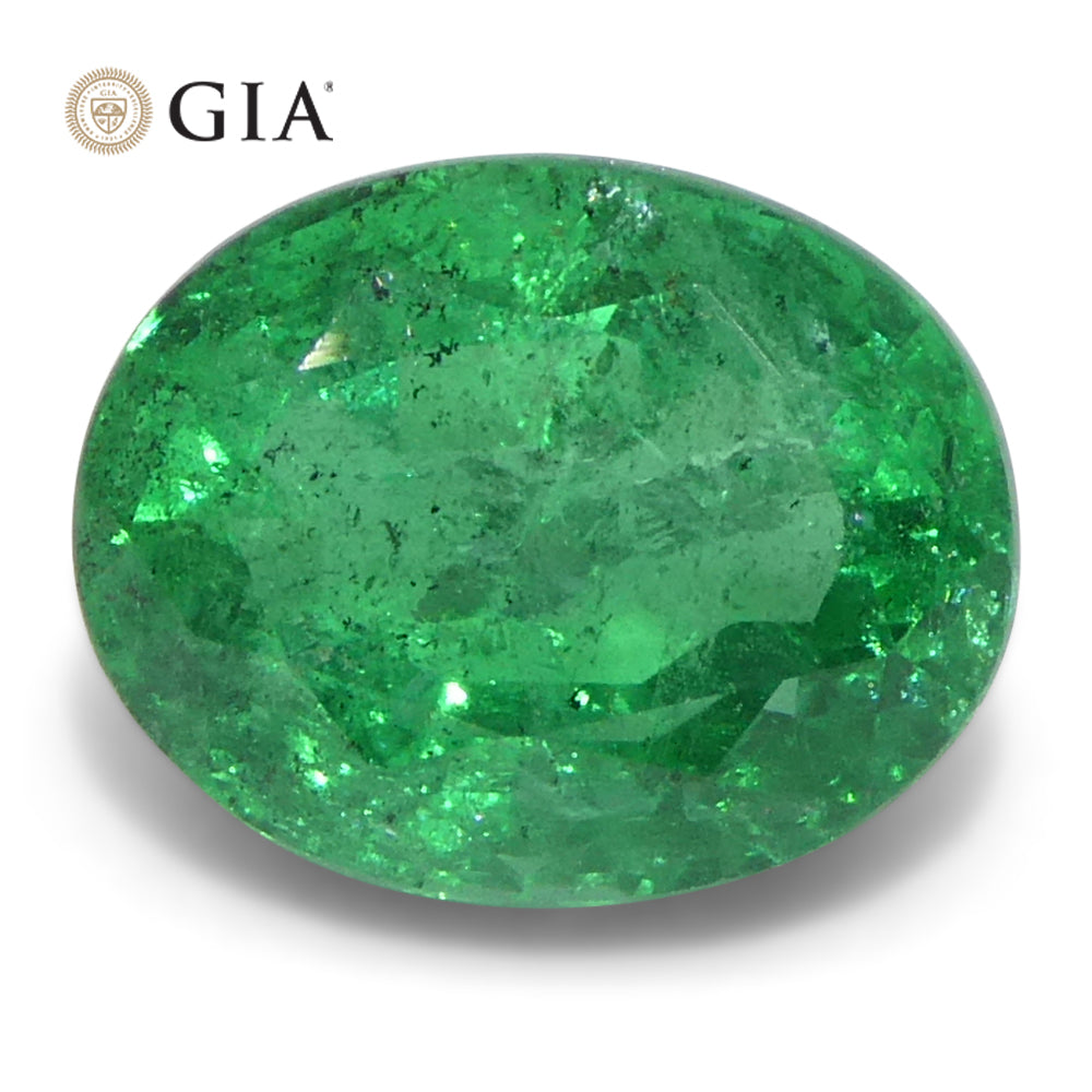 2.23ct Oval Green Emerald GIA Certified Zambia (F2)
