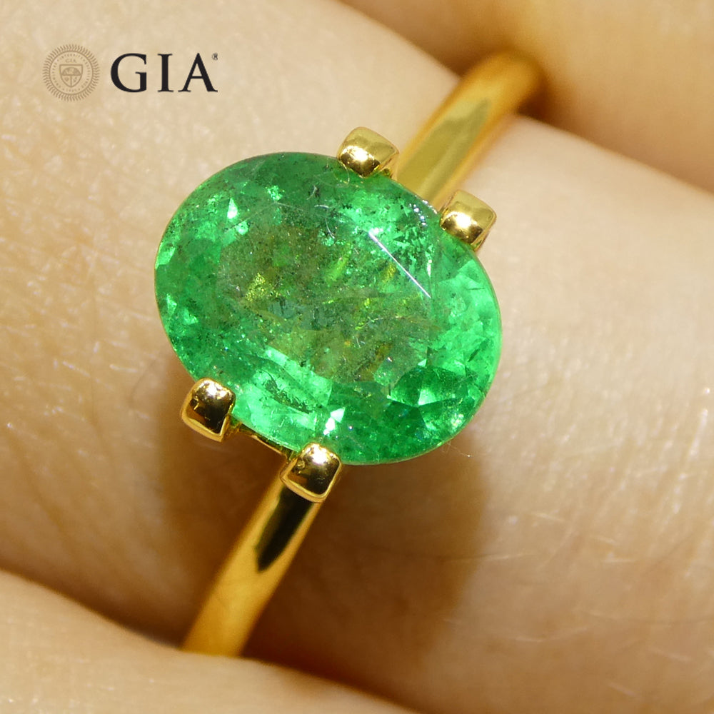 2.23ct Oval Green Emerald GIA Certified Zambia (F2) - Skyjems Wholesale Gemstones