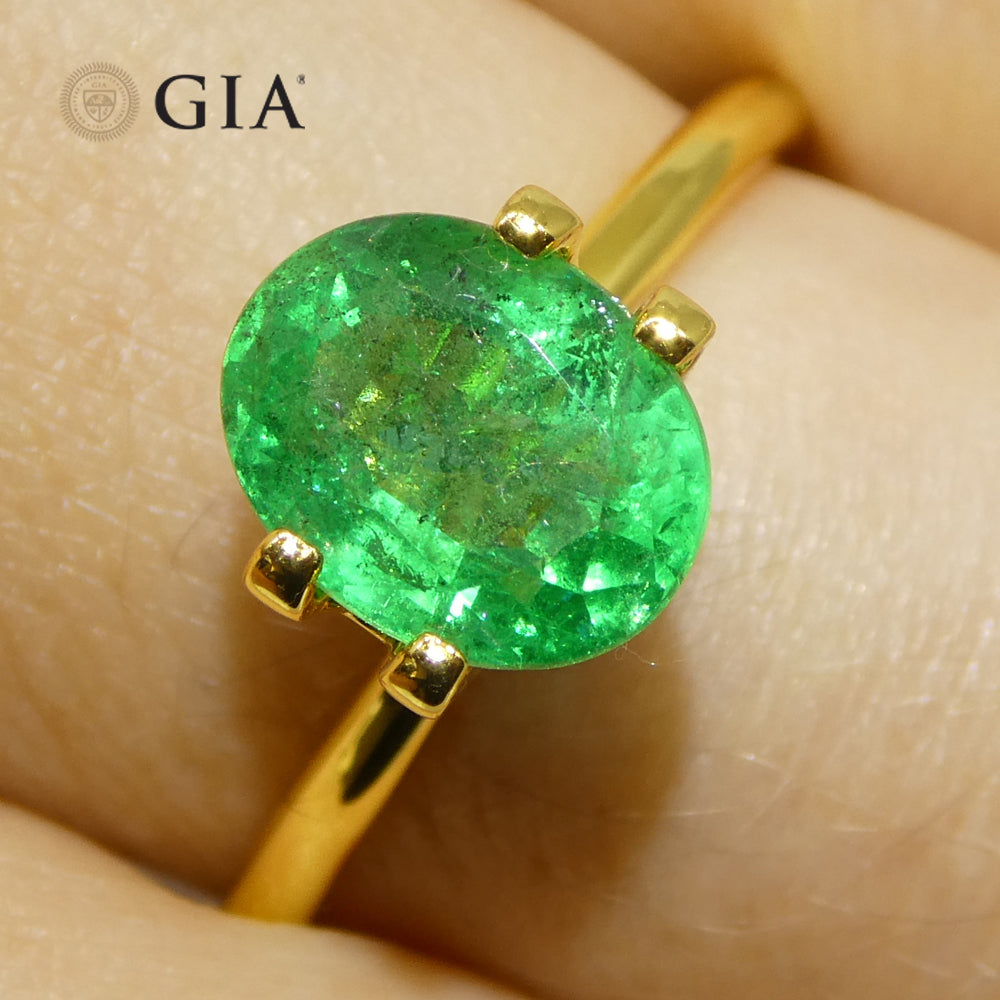 2.23ct Oval Green Emerald GIA Certified Zambia (F2) - Skyjems Wholesale Gemstones