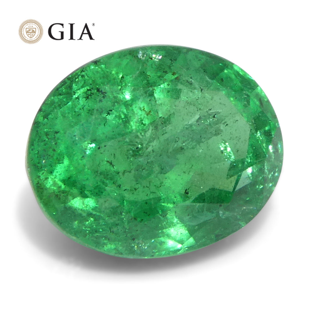 2.23ct Oval Green Emerald GIA Certified Zambia (F2) - Skyjems Wholesale Gemstones