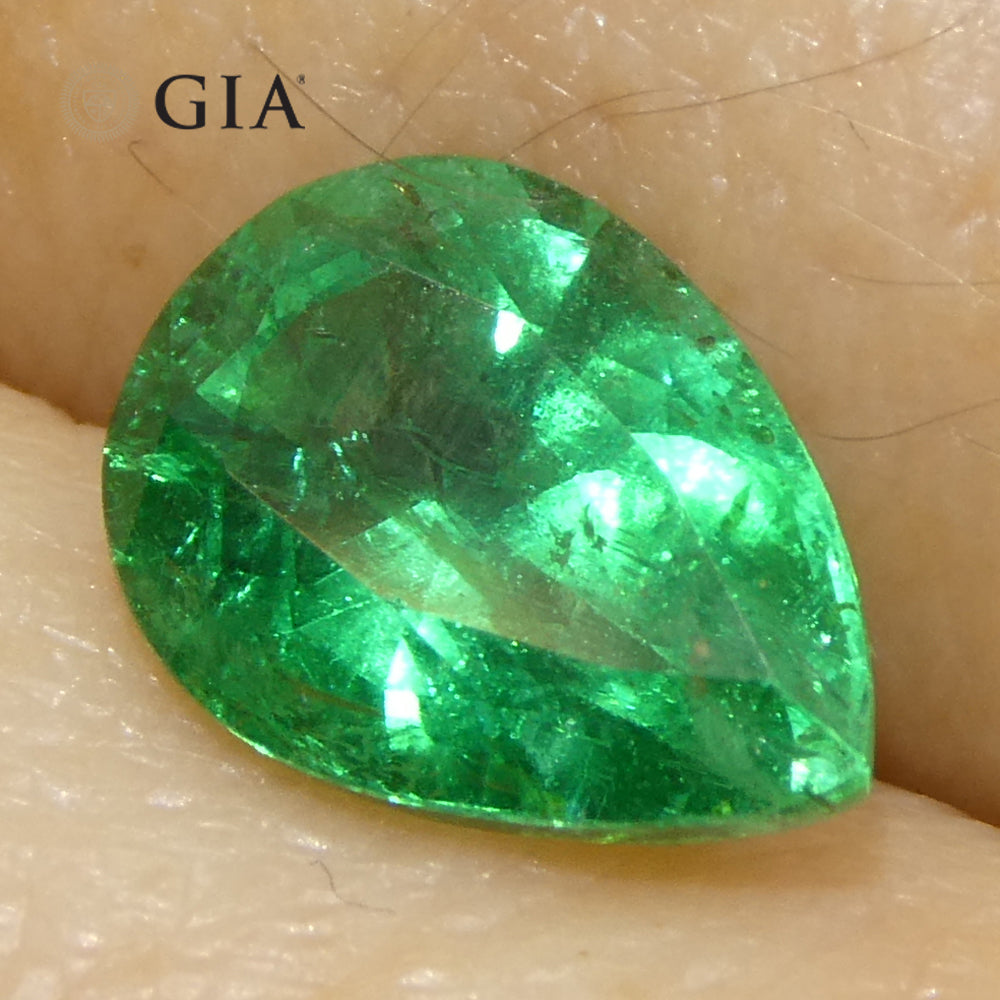 1.49ct Pear Green Emerald GIA Certified Zambia (F1) - Skyjems Wholesale Gemstones