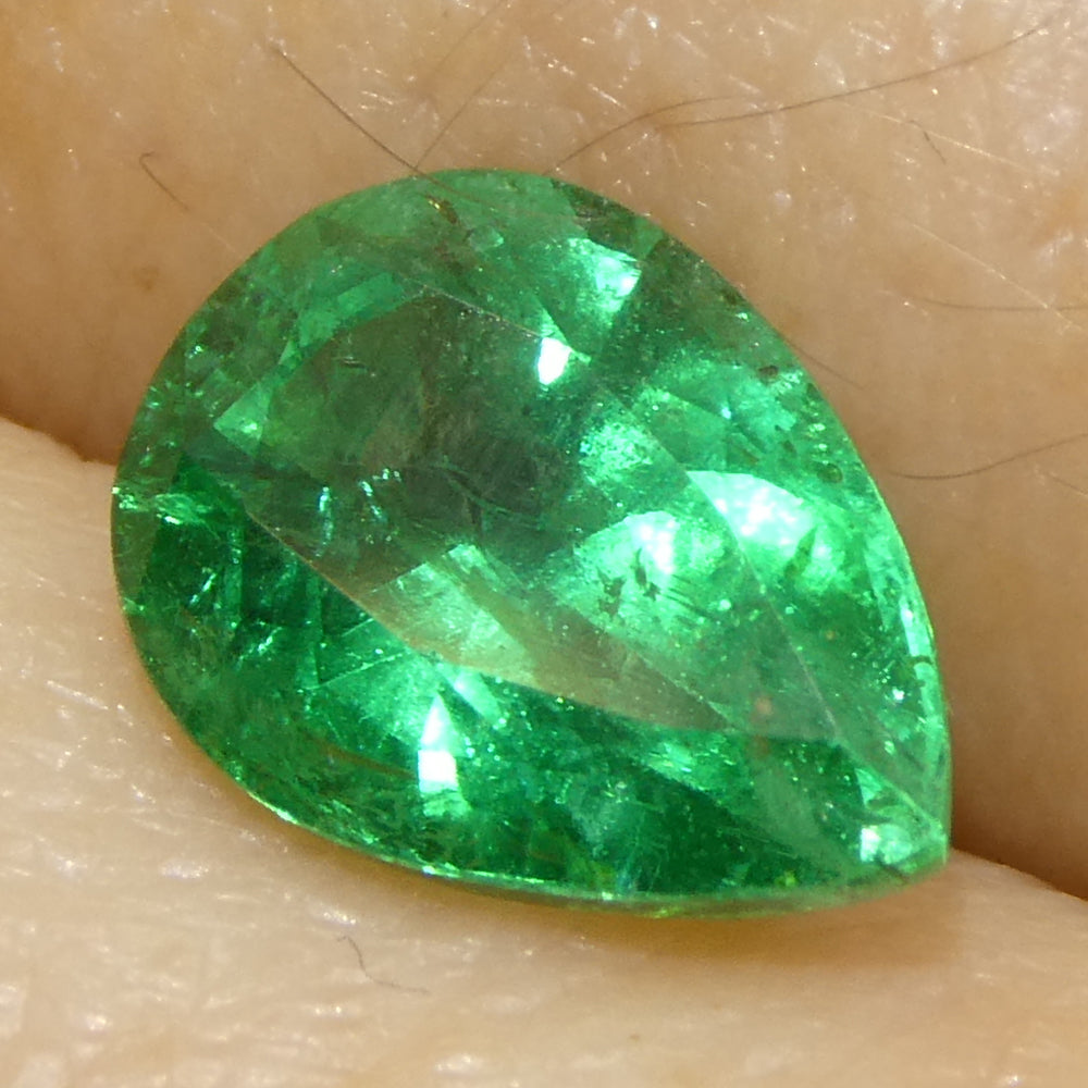 1.49ct Pear Green Emerald GIA Certified Zambia (F1) - Skyjems Wholesale Gemstones