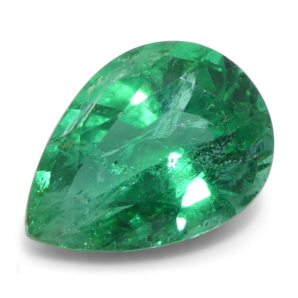 1.49ct Pear Green Emerald GIA Certified Zambia (F1) - Skyjems Wholesale Gemstones