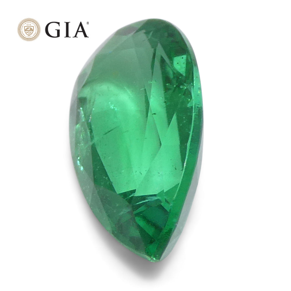 1.56ct Pear Green Emerald GIA Certified Zambia (F1) - Skyjems Wholesale Gemstones