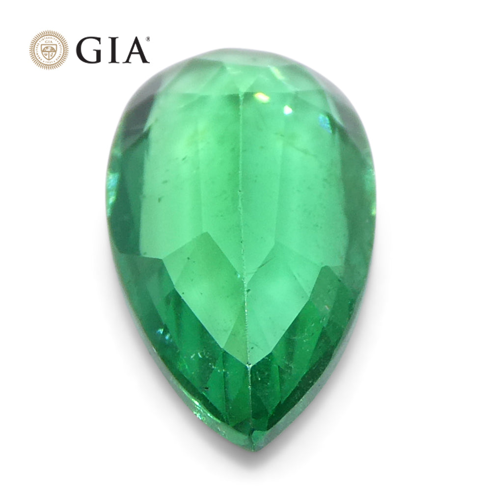1.56ct Pear Green Emerald GIA Certified Zambia (F1) - Skyjems Wholesale Gemstones