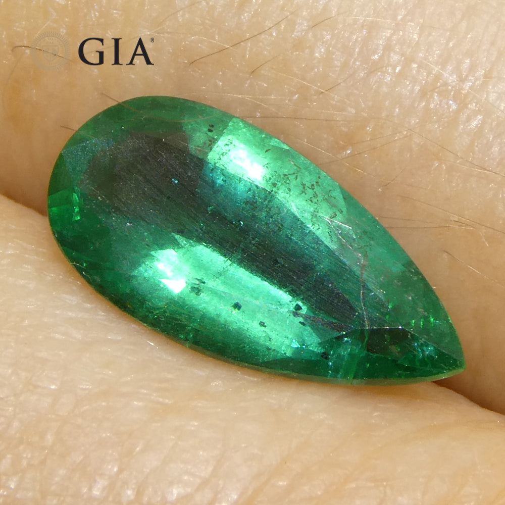1.9ct Pear Green Emerald GIA Certified Zambia (F1) - Skyjems Wholesale Gemstones