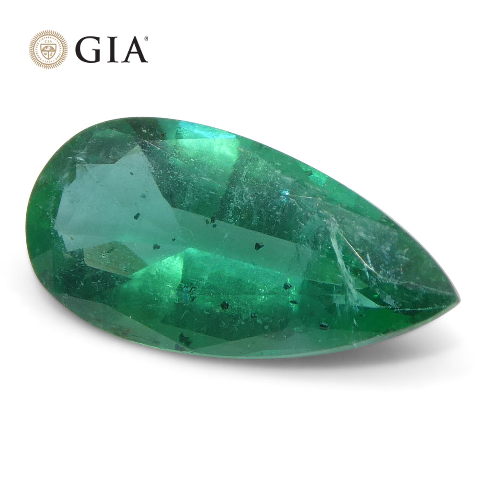 1.9ct Pear Green Emerald GIA Certified Zambia (F1) - Skyjems Wholesale Gemstones