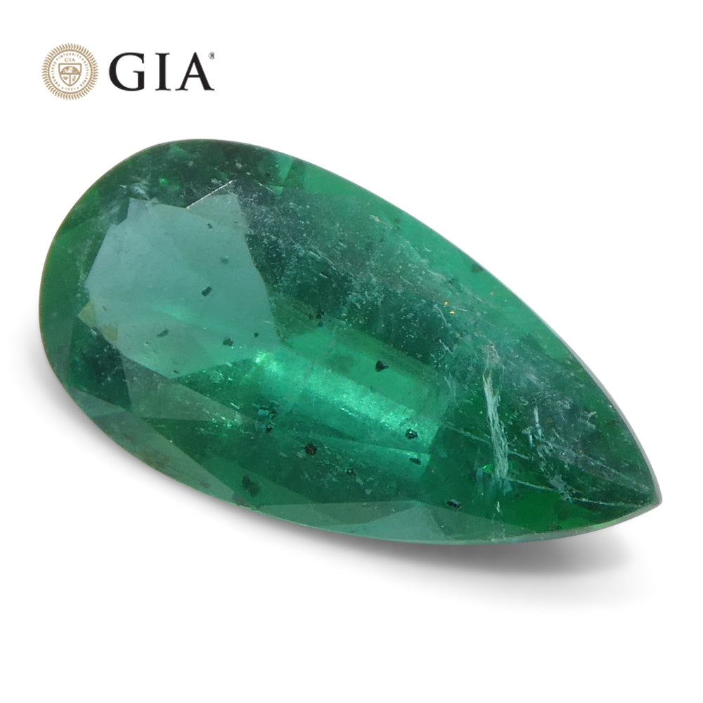 1.9ct Pear Green Emerald GIA Certified Zambia (F1) - Skyjems Wholesale Gemstones