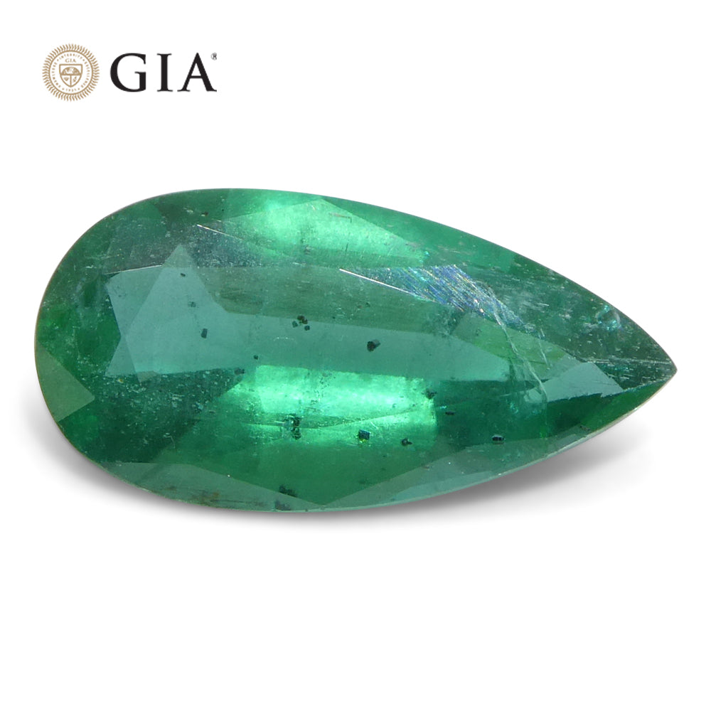 1.9ct Pear Green Emerald GIA Certified Zambia (F1) - Skyjems Wholesale Gemstones