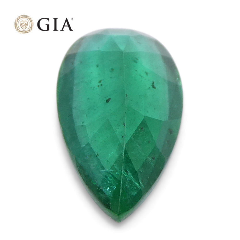 1.9ct Pear Green Emerald GIA Certified Zambia (F1) - Skyjems Wholesale Gemstones