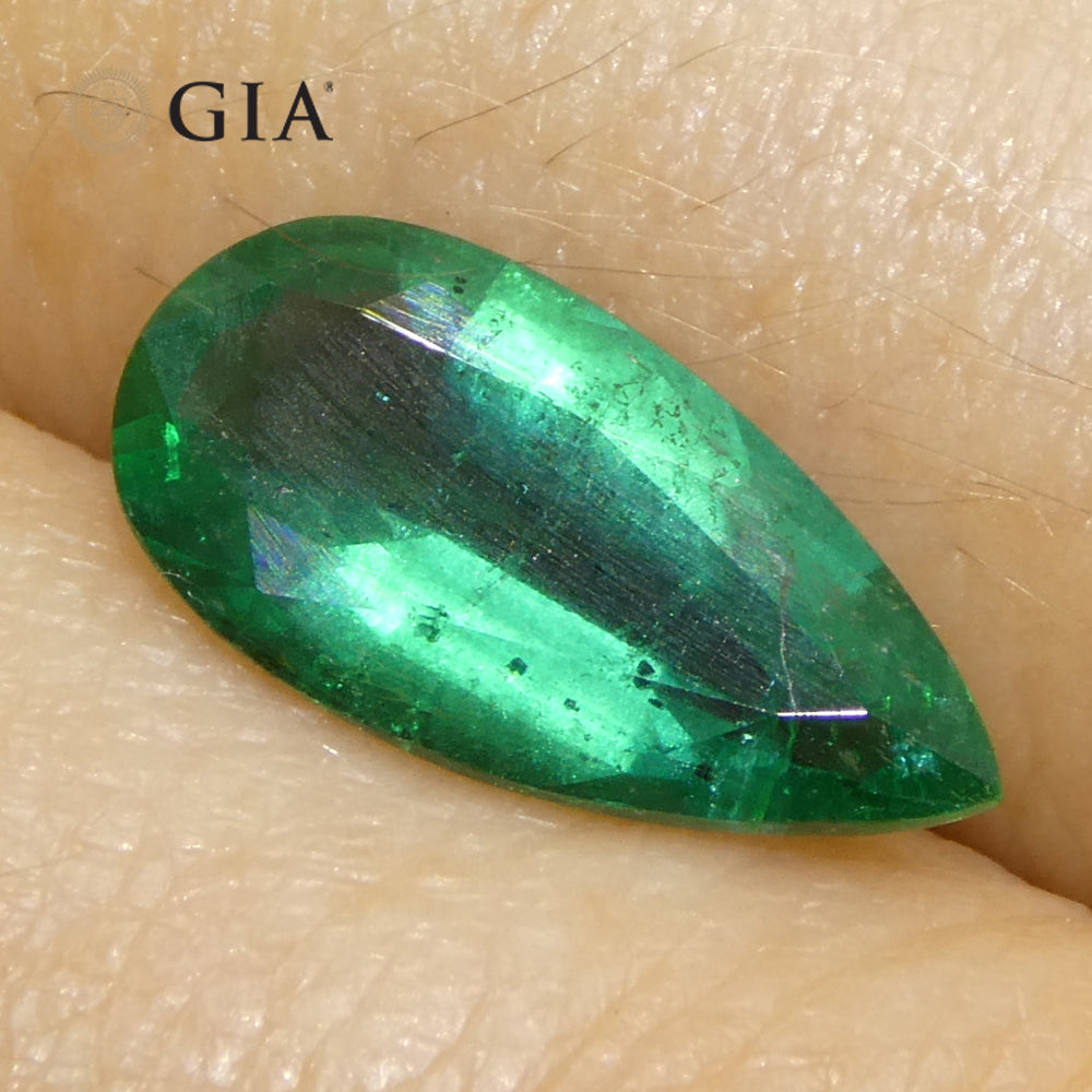 1.9ct Pear Green Emerald GIA Certified Zambia (F1) - Skyjems Wholesale Gemstones