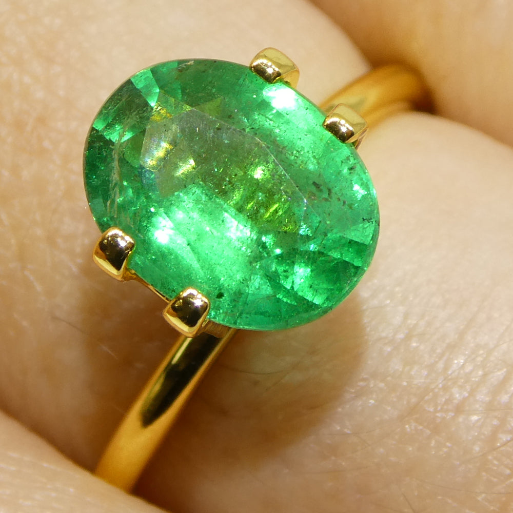 2.2ct Oval Green Emerald GIA Certified Zambia (F1) - Skyjems Wholesale Gemstones