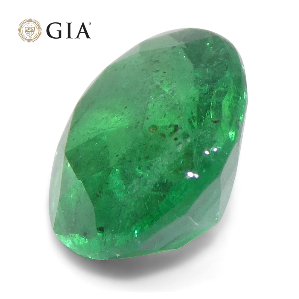 2.2ct Oval Green Emerald GIA Certified Zambia (F1) - Skyjems Wholesale Gemstones