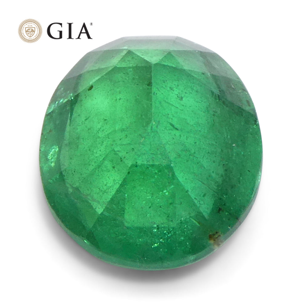 2.2ct Oval Green Emerald GIA Certified Zambia (F1) - Skyjems Wholesale Gemstones