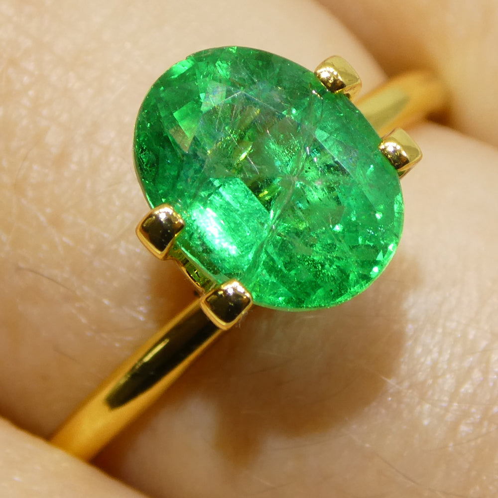 2ct Oval Green Emerald GIA Certified Zambia (F2) - Skyjems Wholesale Gemstones