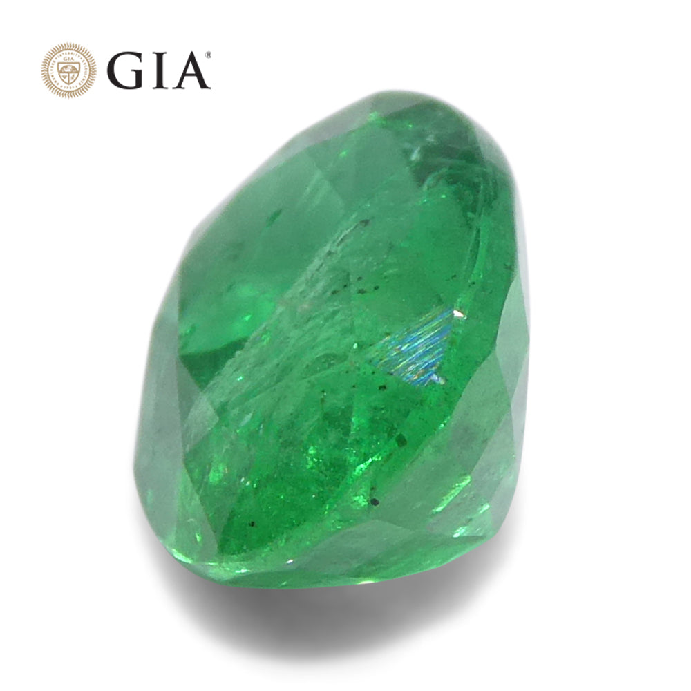 SkyJems 2ct Oval Green Emerald from Zambia, GIA certified natural beryl gemstone with vibrant color and clarity
